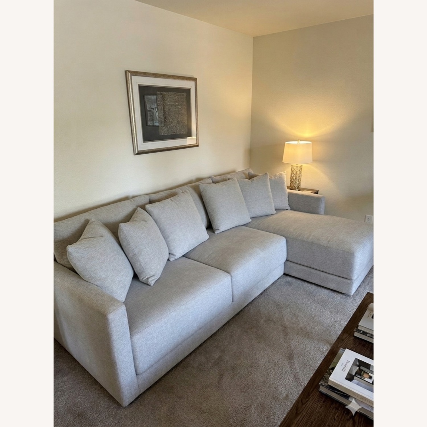 Crate & Barrel Gather White Fabric 2 Piece Sectional - image-3