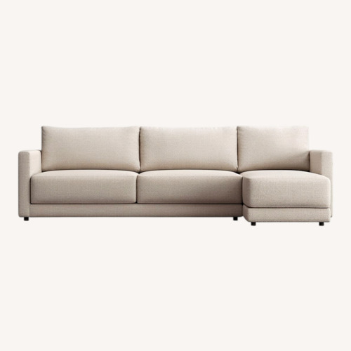 Used Crate & Barrel Gather White Fabric 2 Piece Sectional for sale on AptDeco