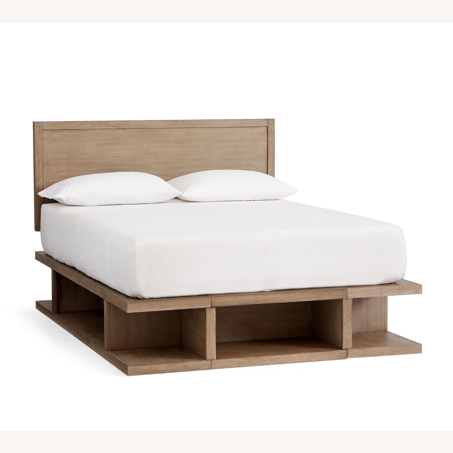Pottery Barn Brooklyn Light Gray Wood Queen Bed - image-1