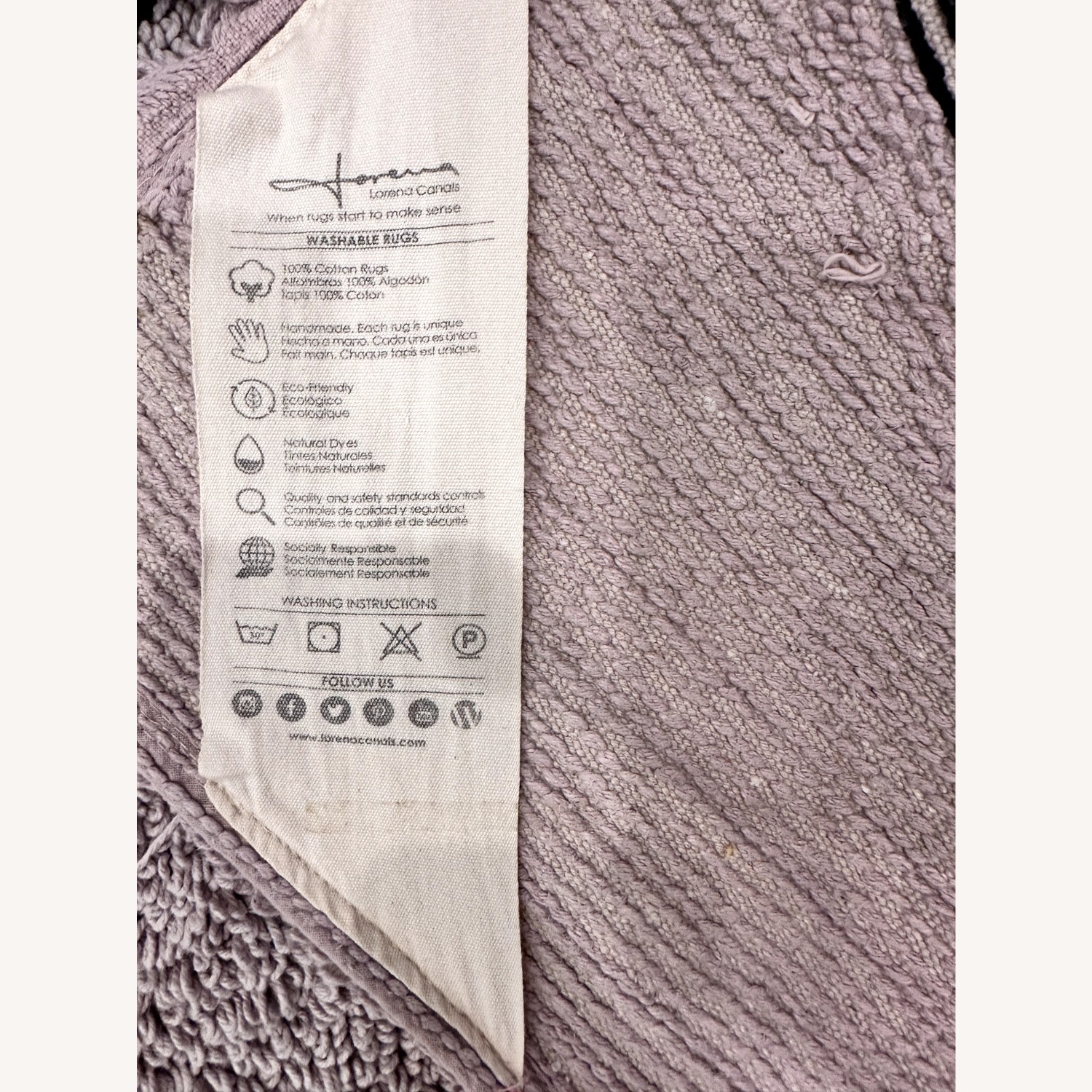 Pink Cotton Area Rug 4.7' x 6.7' - image-4