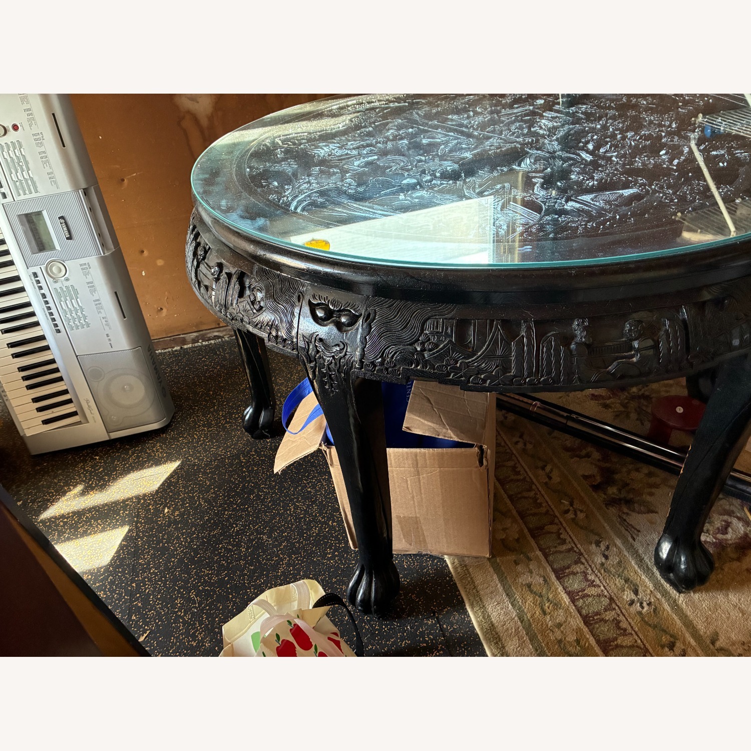 Chinoiserie Black Laquer Dining Table - image-4