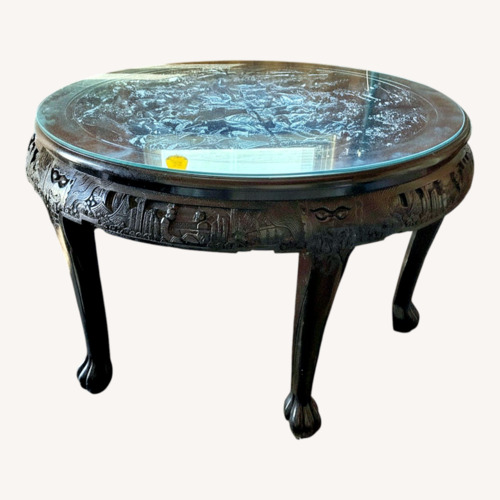 Used Chinoiserie Black Laquer Dining Table for sale on AptDeco
