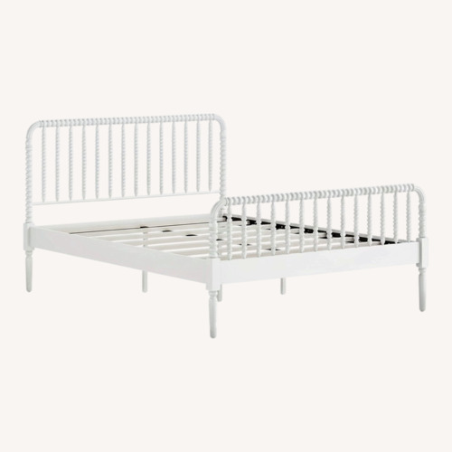 Used Crate & Kids Jenny Lind White Wood Spindle Kids Queen Bed for sale on AptDeco