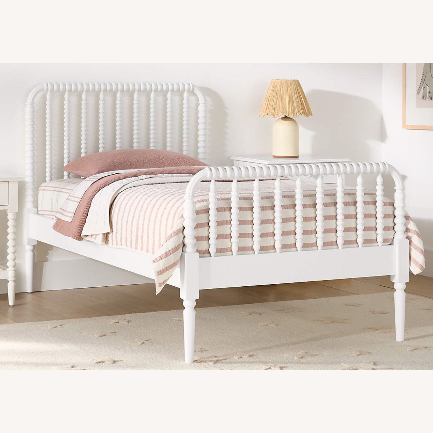 Crate & Kids Jenny Lind White Wood Spindle Kids Queen Bed - image-1