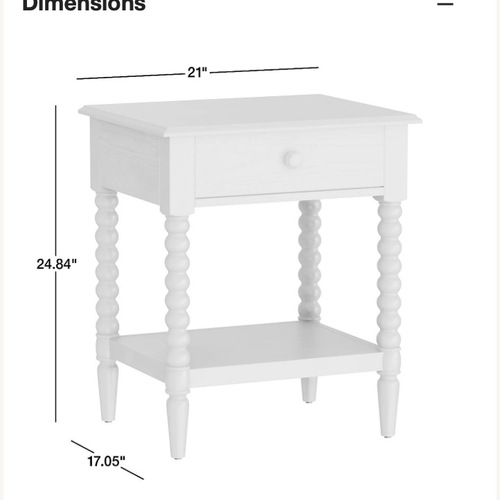 Used Crate & Kids Jenny Lind White Wood Nightstand for sale on AptDeco