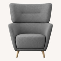 IKEA Oskarshamn Light Gray Armchair and Ottoman