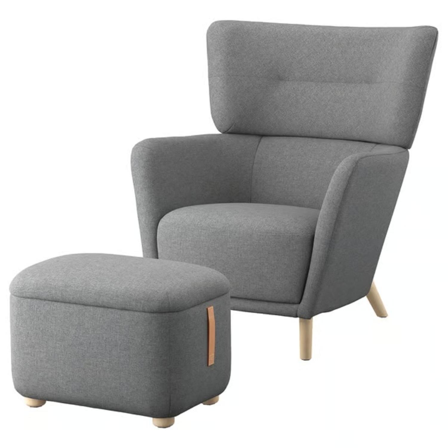IKEA Oskarshamn Light Gray Armchair and Ottoman - image-4