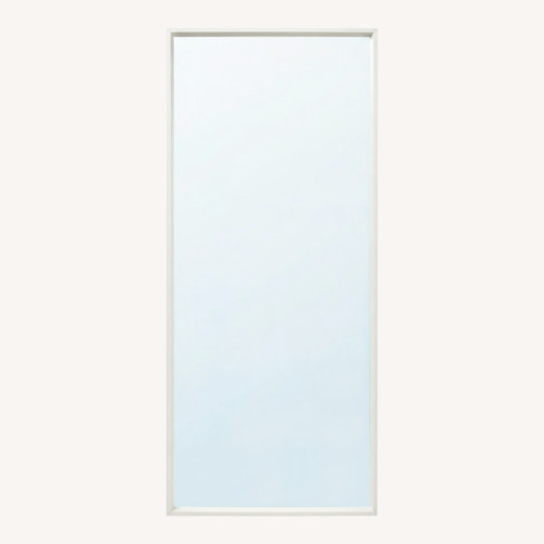 Used IKEA Nissedal White Glass Floor Mirror for sale on AptDeco