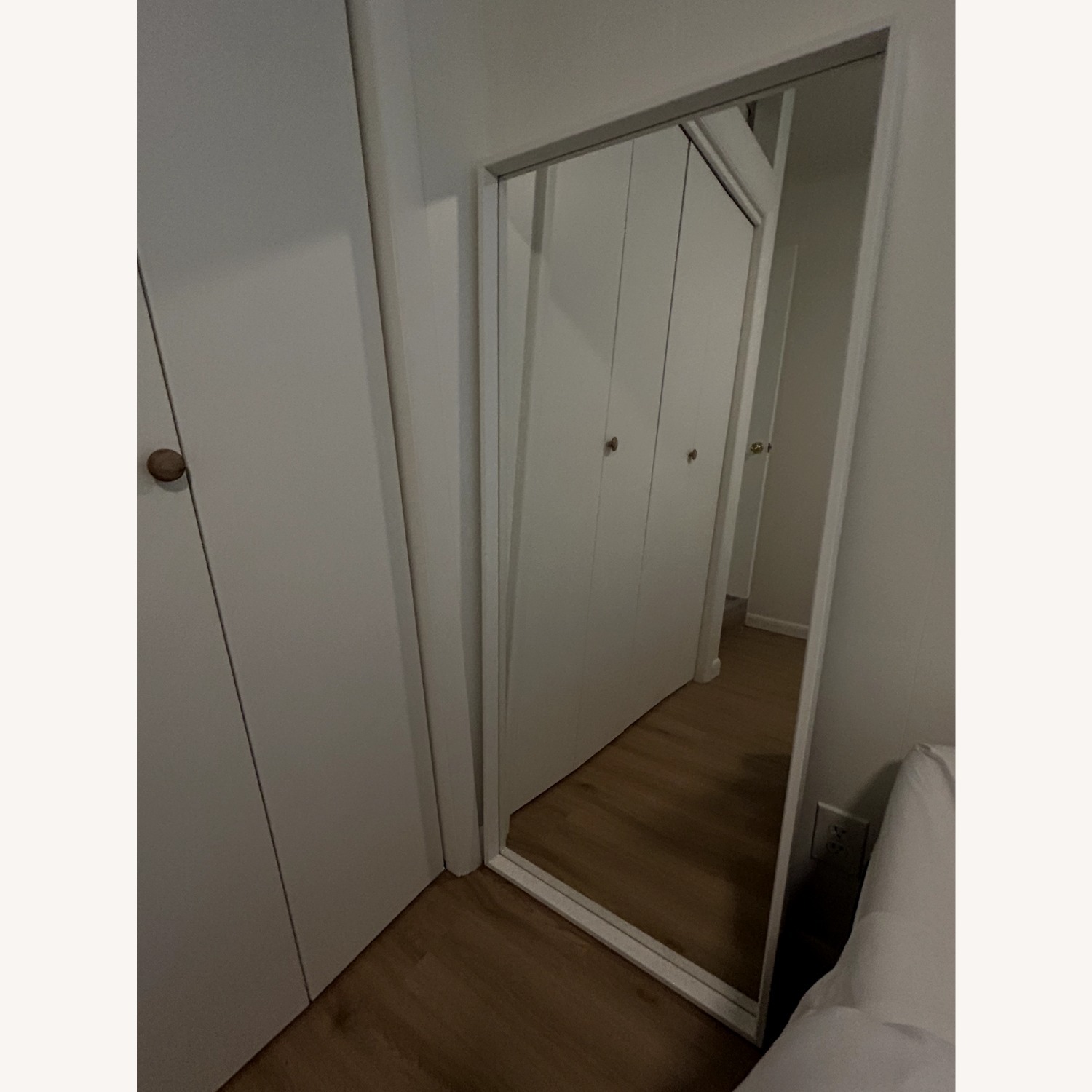 IKEA Nissedal White Glass Floor Mirror - image-1