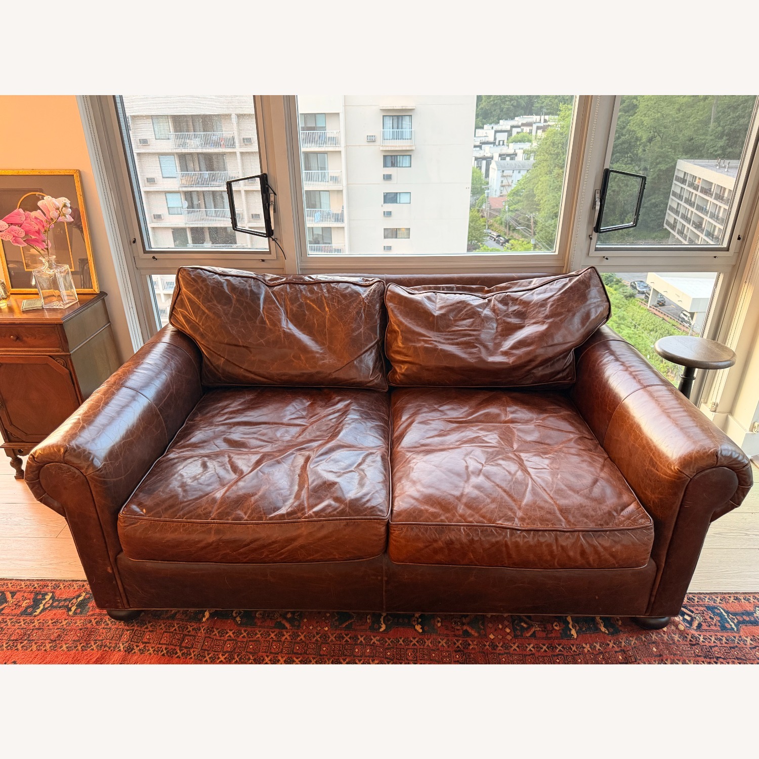 Restoration Hardware Lancaster Dark Brown 2 Seater Sofa - image-1