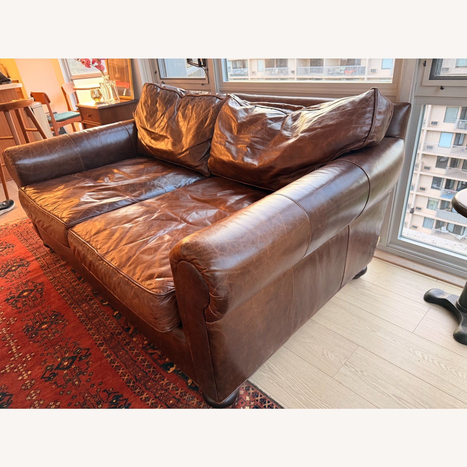 Restoration Hardware Lancaster Dark Brown 2 Seater Sofa - image-2
