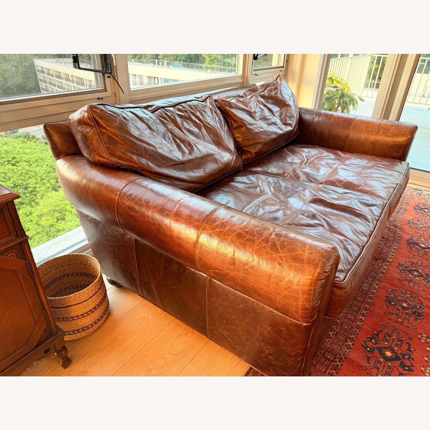 Restoration Hardware Lancaster Dark Brown 2 Seater Sofa - image-3