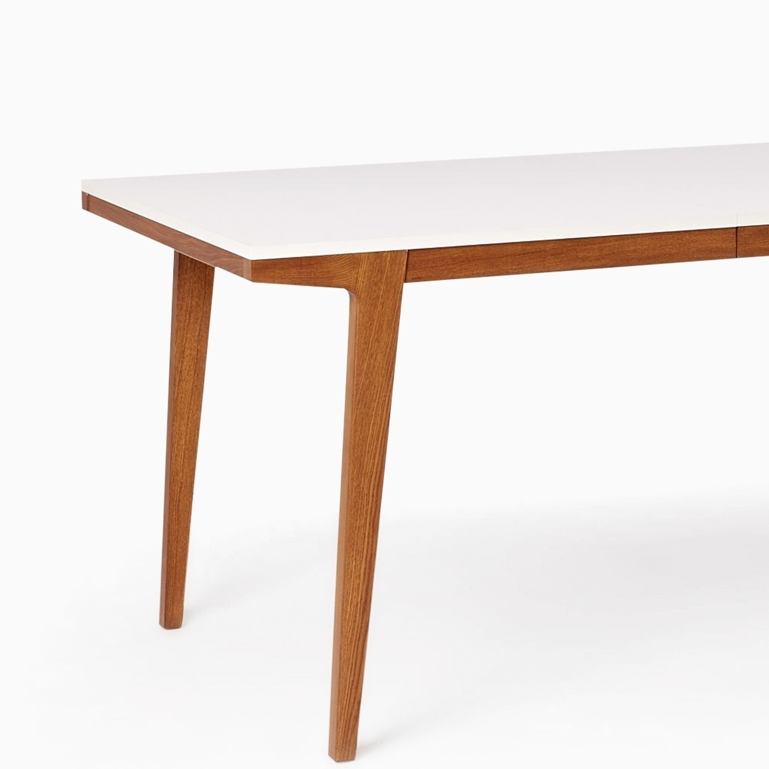 West Elm  Modern Dining Table 60" White/Pecan Wood - image-2