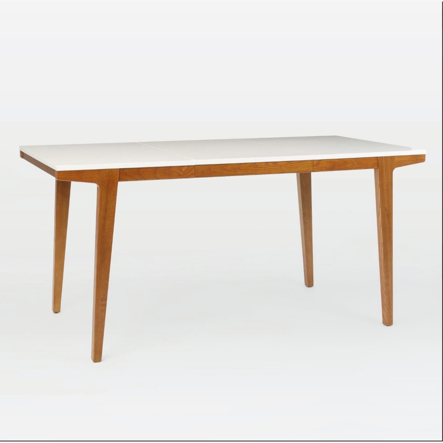 West Elm  Modern Dining Table 60" White/Pecan Wood - image-1