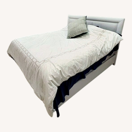 Used Jonathan Louis Furniture White King Bed for sale on AptDeco