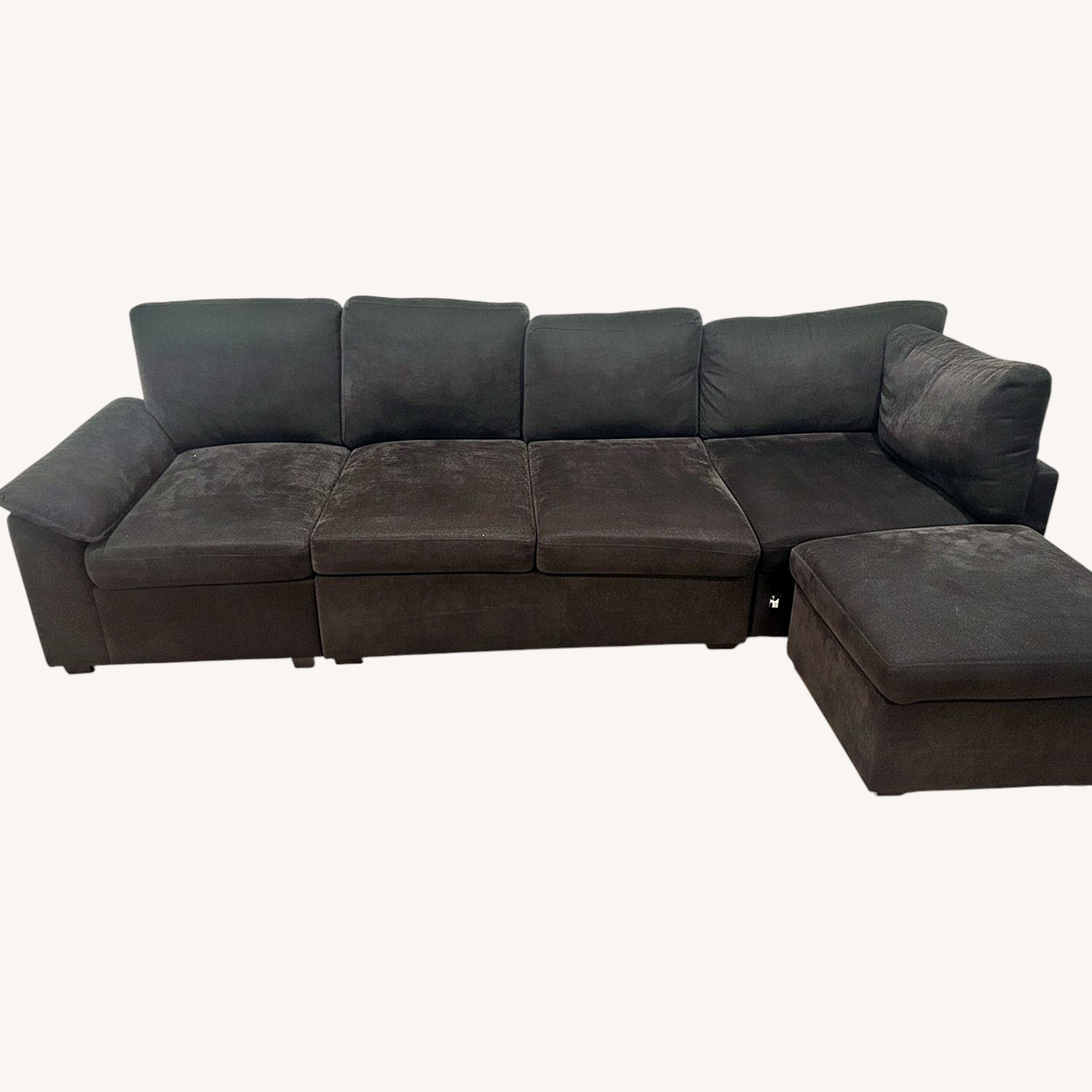 Shaped 7 Seat Sectional Sofa with Pull Out Bed - image-0