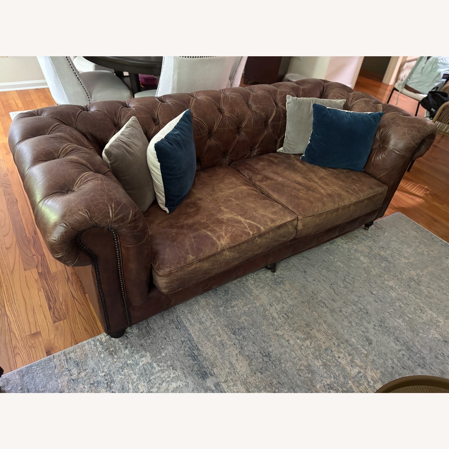 Restoration Hardware Dark Brown 2 Seater Sofa - image-3