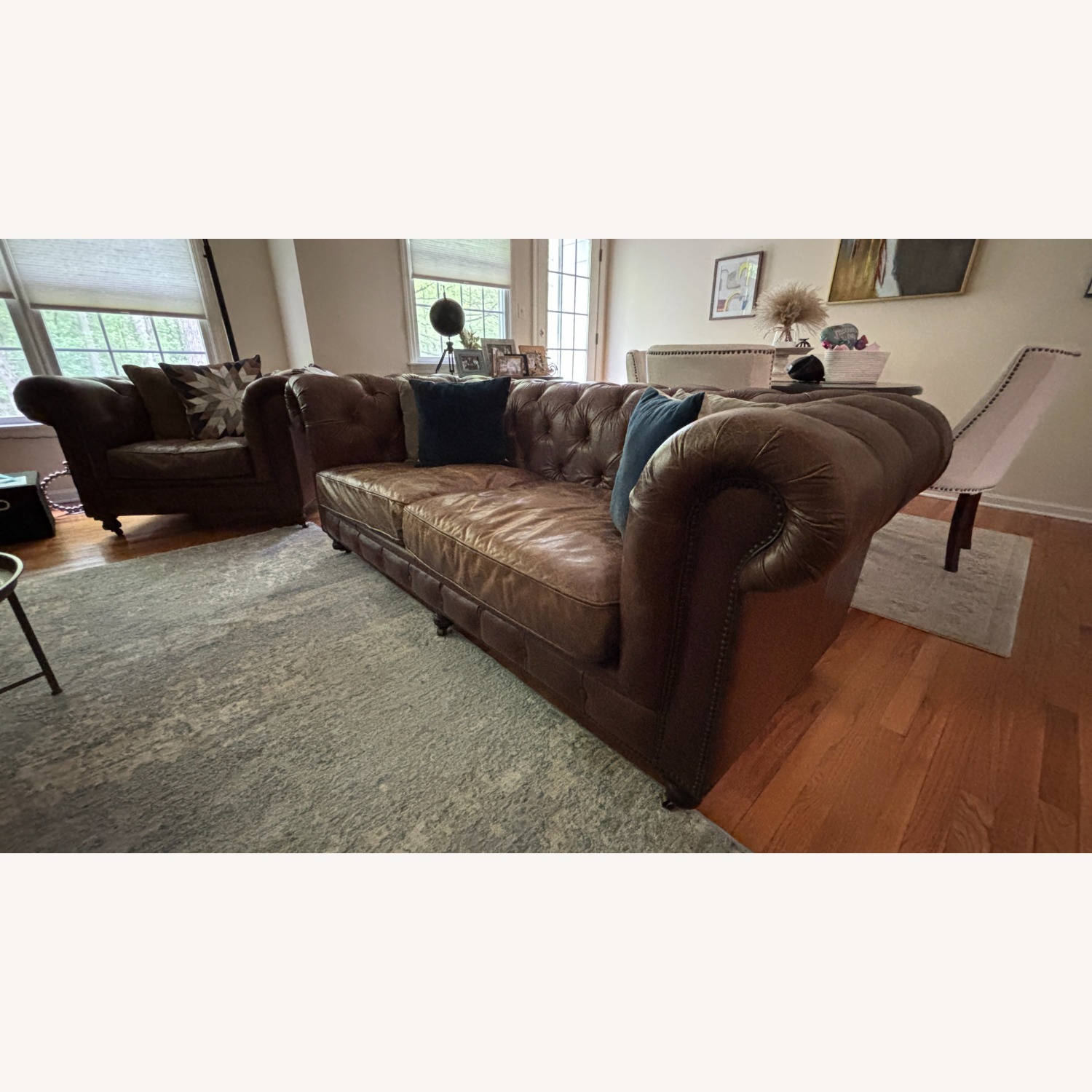 Restoration Hardware Dark Brown 2 Seater Sofa - image-2