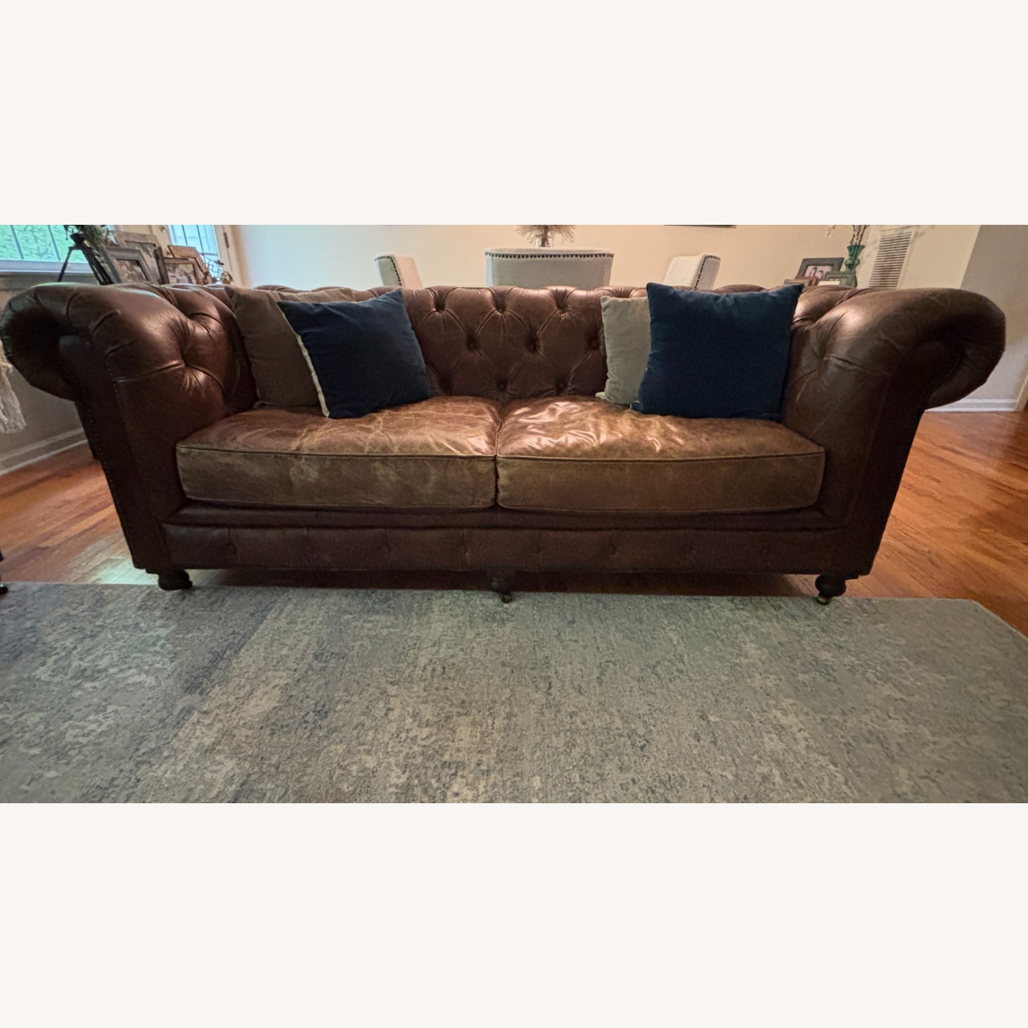 Restoration Hardware Dark Brown 2 Seater Sofa - image-1
