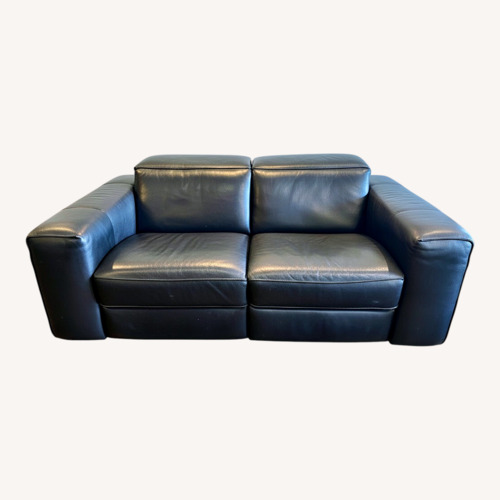 Used Natuzzi Black Leather 2 Seater Sofa for sale on AptDeco