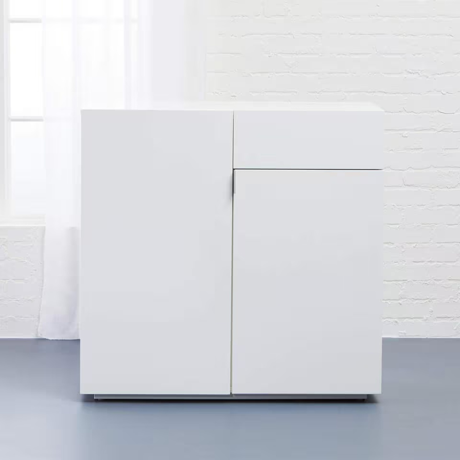 CB2 Swig Mini White Lacquer Bar Cart - image-7
