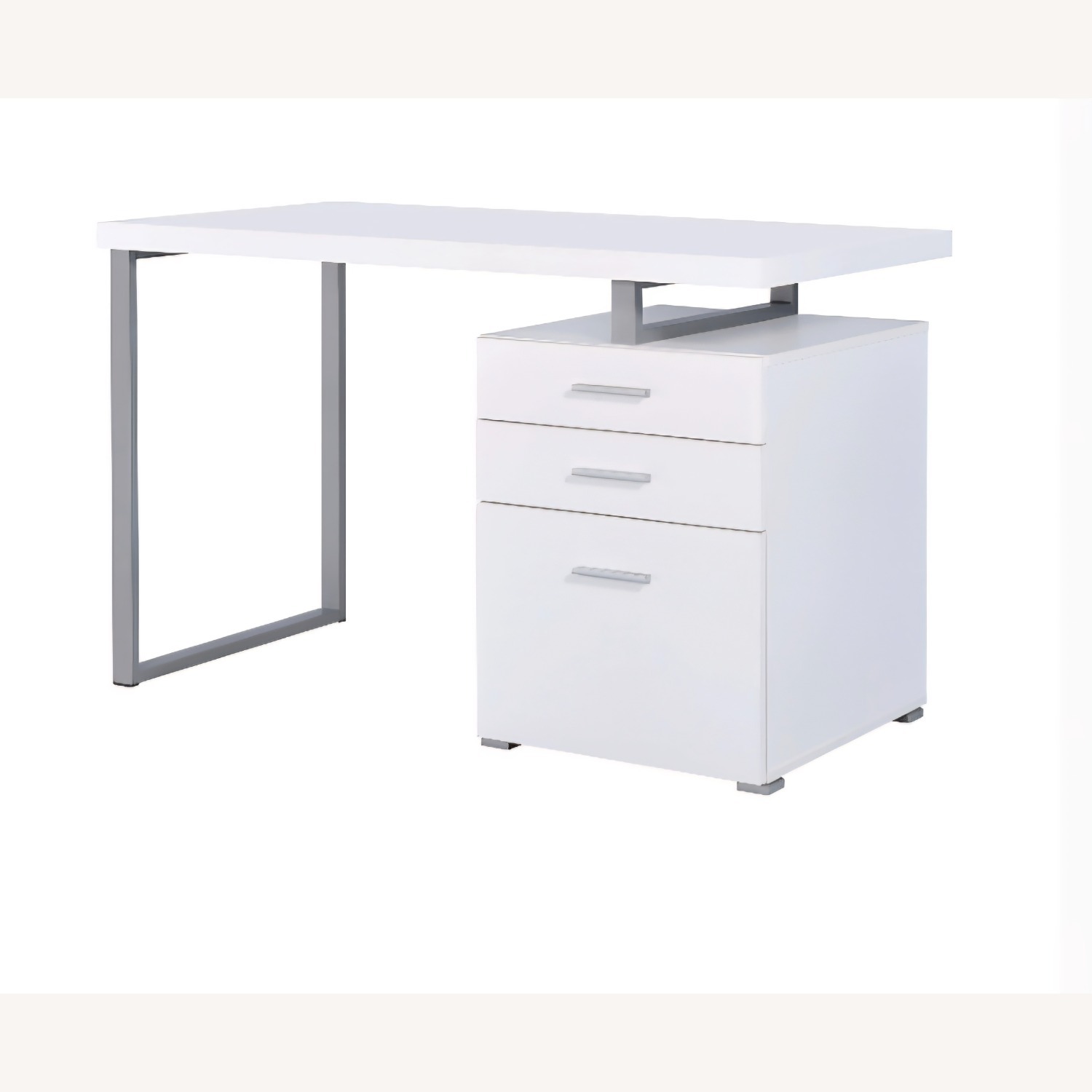 Reversible White and Silver Desk - image-2