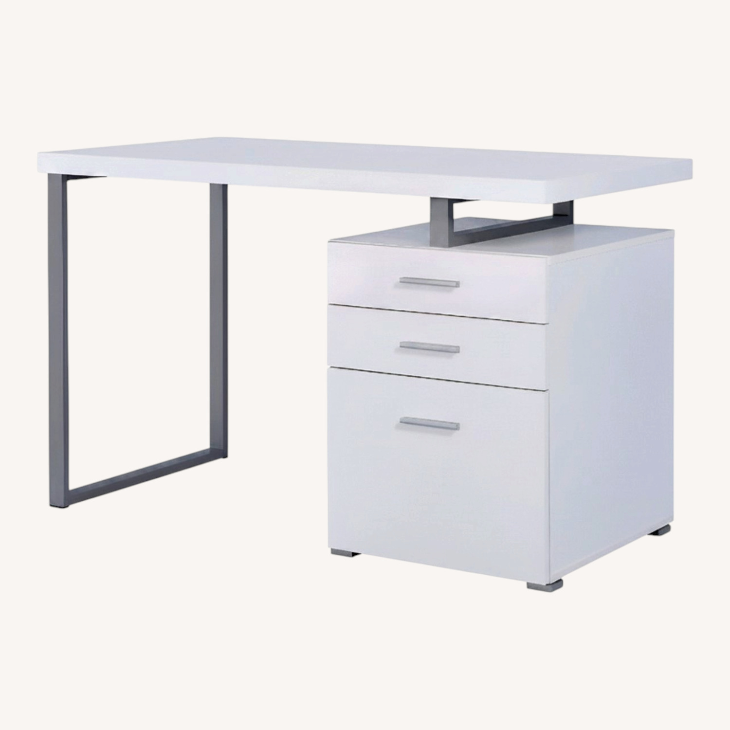 Reversible White and Silver Desk - image-0
