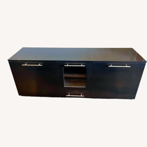 Used Black Wood Media Storage for sale on AptDeco