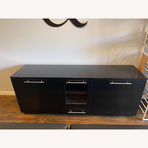 Used Black Wood Media Storage for sale on AptDeco