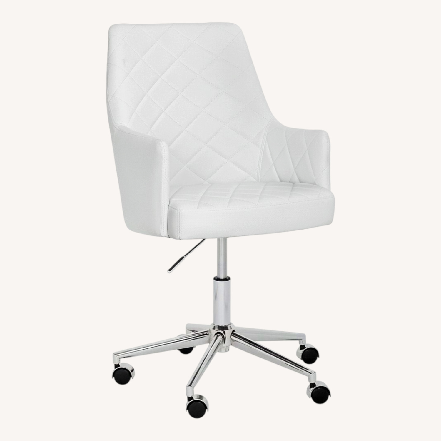 White Faux Leather Office Chair - image-0