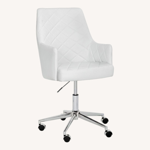 Used White Faux Leather Office Chair for sale on AptDeco