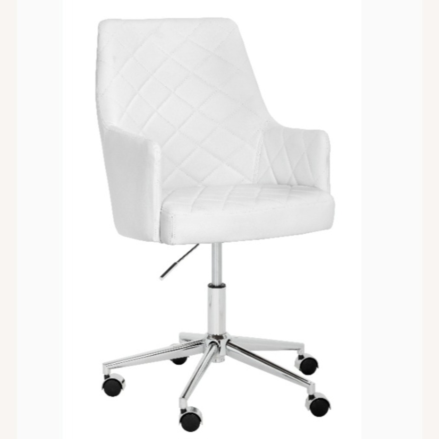 White Faux Leather Office Chair - image-1