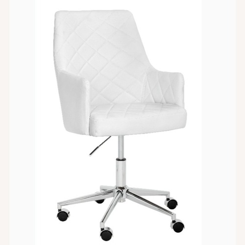 Used White Faux Leather Office Chair for sale on AptDeco