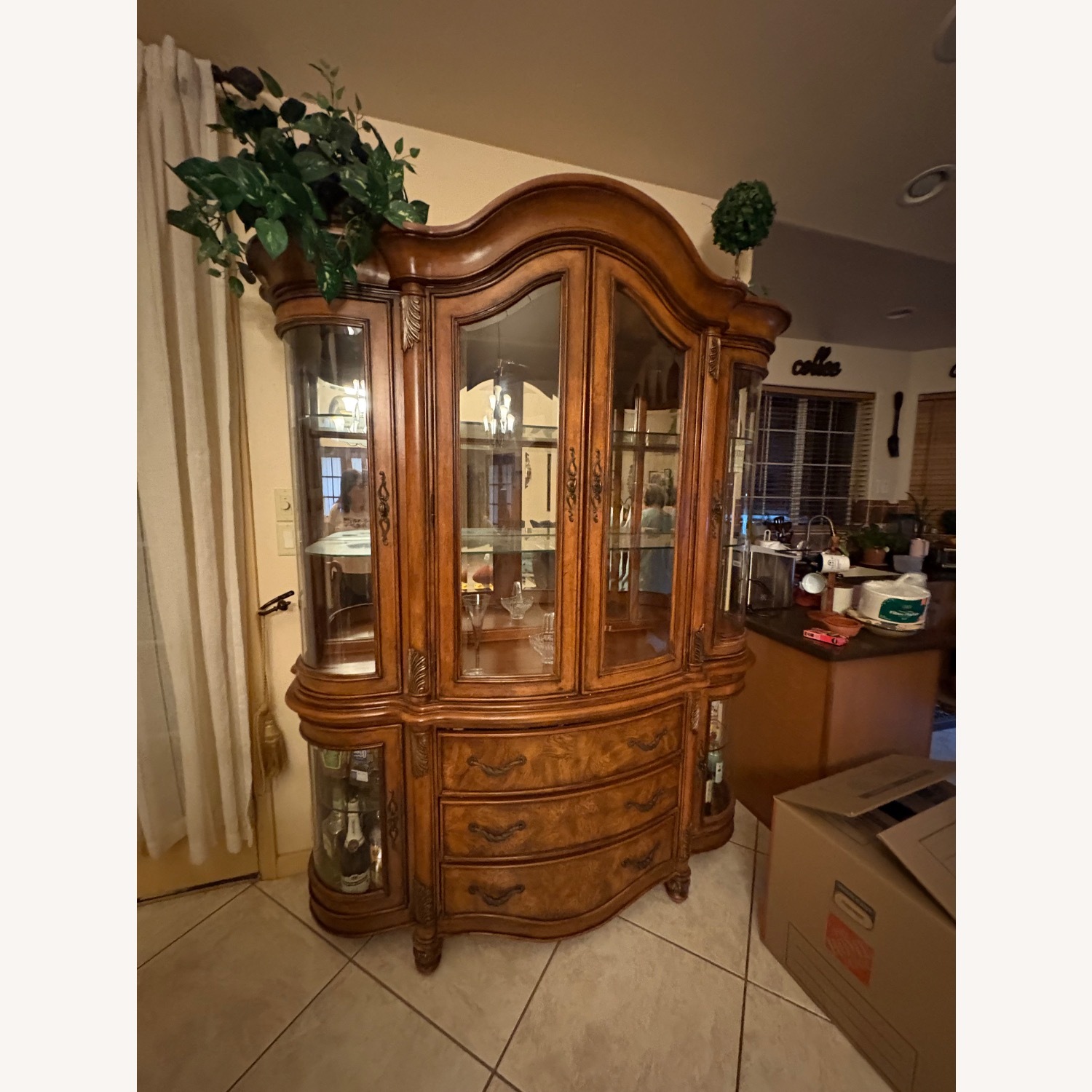 Ashley Furniture Hutch Dark Brown Wood Sideboard - image-4