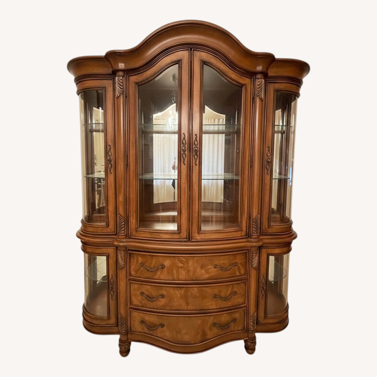Ashley Furniture Hutch Dark Brown Wood Sideboard - image-0