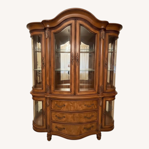 Used Ashley Furniture Hutch Dark Brown Wood Sideboard for sale on AptDeco