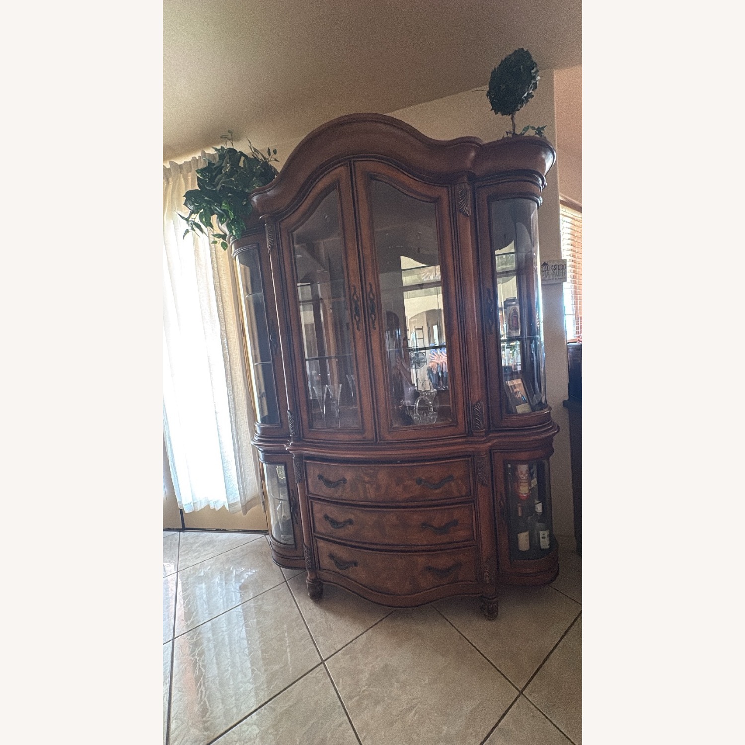 Ashley Furniture Hutch Dark Brown Wood Sideboard - image-5
