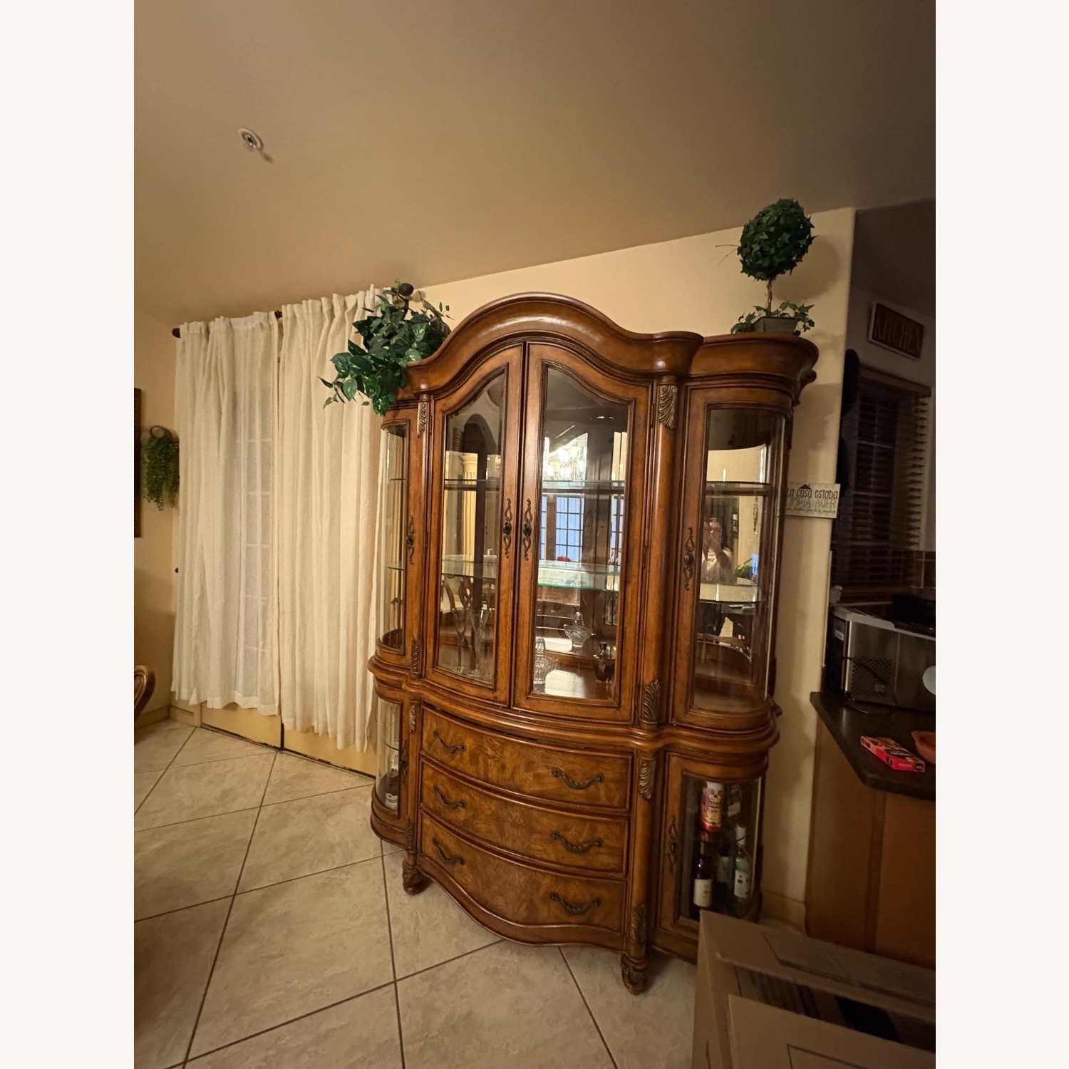 Ashley Furniture Hutch Dark Brown Wood Sideboard - image-3