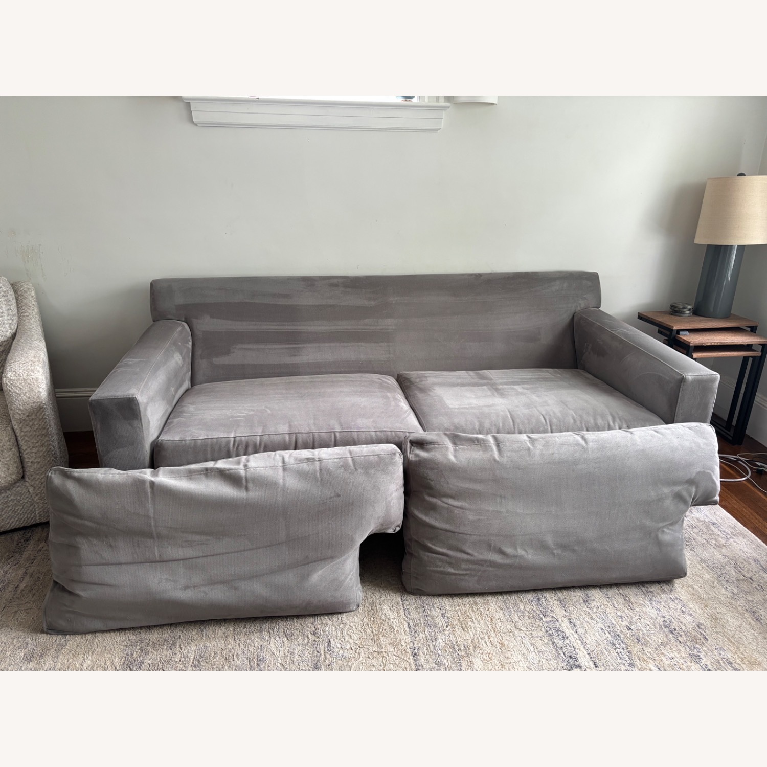 Crate & Barrel Axis Grey Sofa - image-7