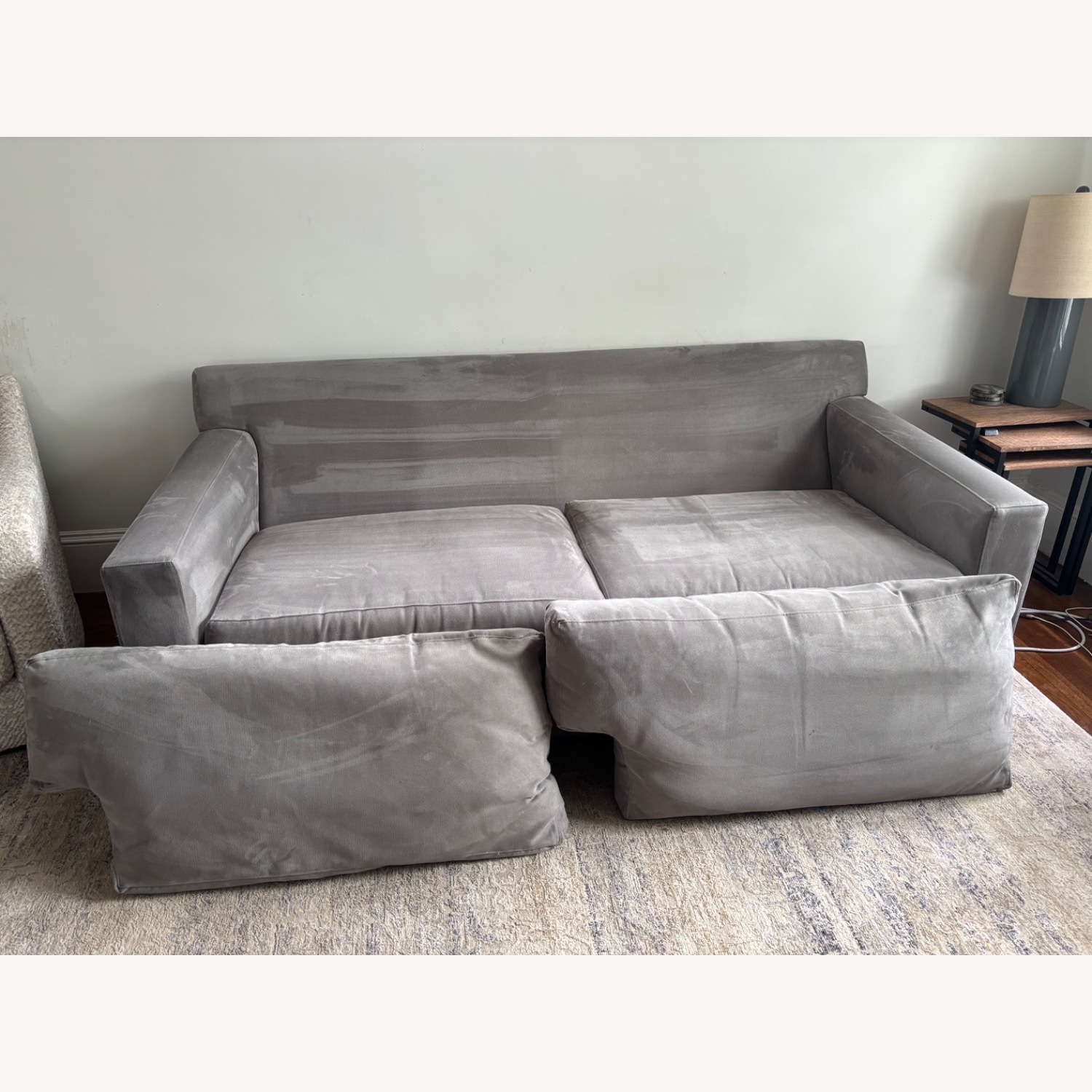Crate & Barrel Axis Grey Sofa - image-8
