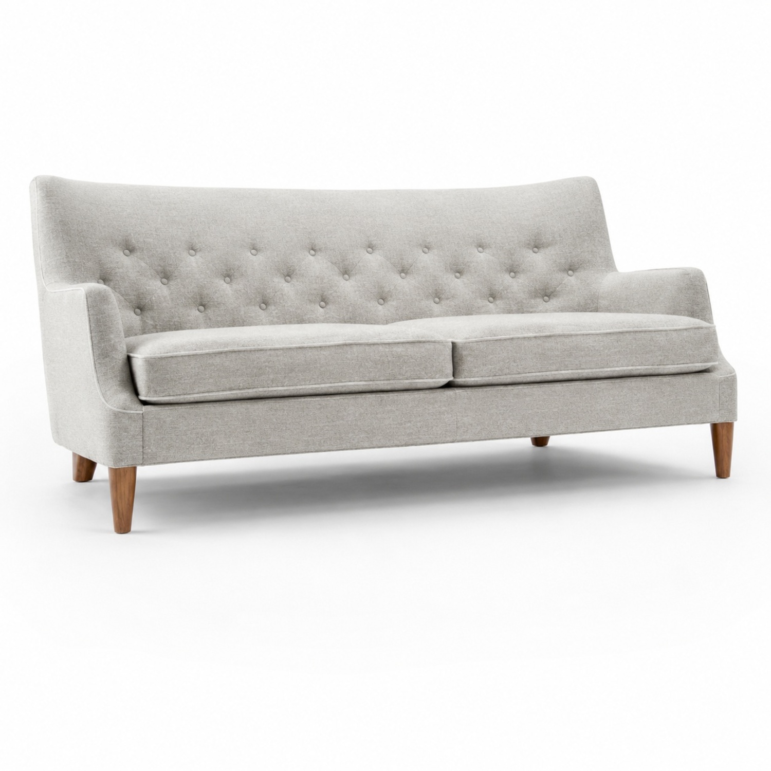 West Elm Livingston Dove Gray Velvet Apartment Sofa - image-5