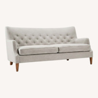 West Elm Livingston Dove Gray Velvet Apartment Sofa