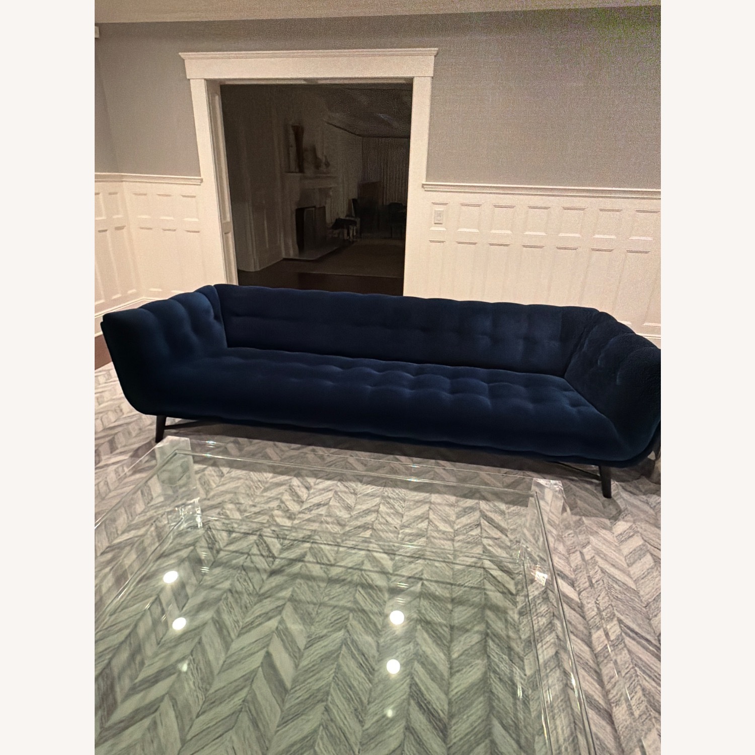 Roche Bobois Profile Sofa – Blue Nuit Velvet - image-7