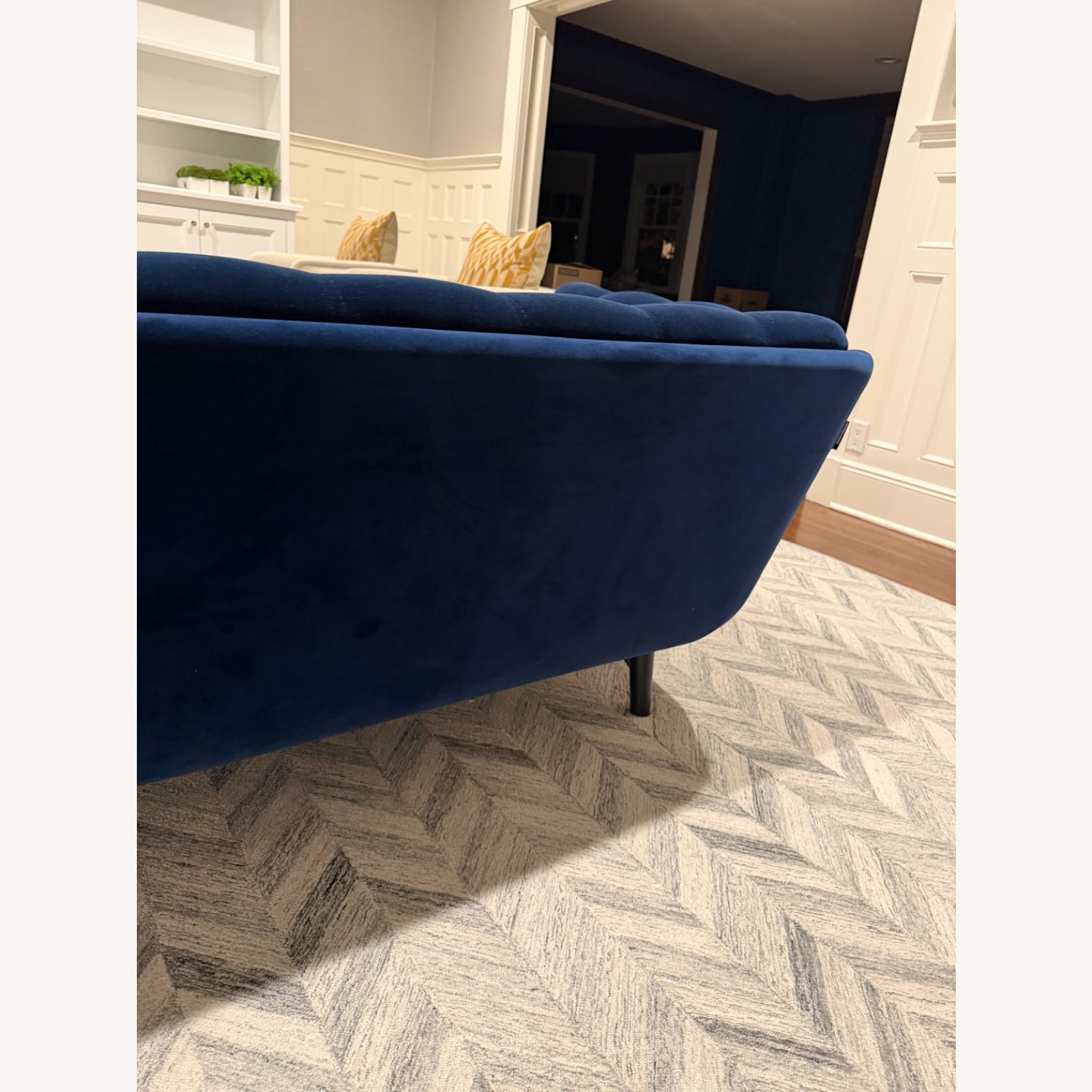 Roche Bobois Profile Sofa – Blue Nuit Velvet - image-4