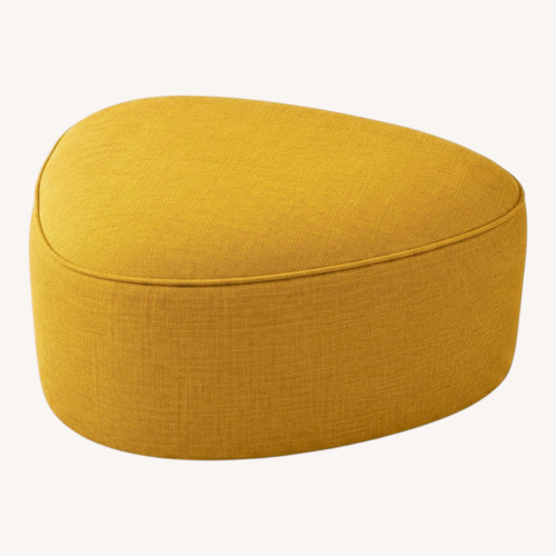 Used West Elm Pebble Ottoman - Mustard for sale on AptDeco