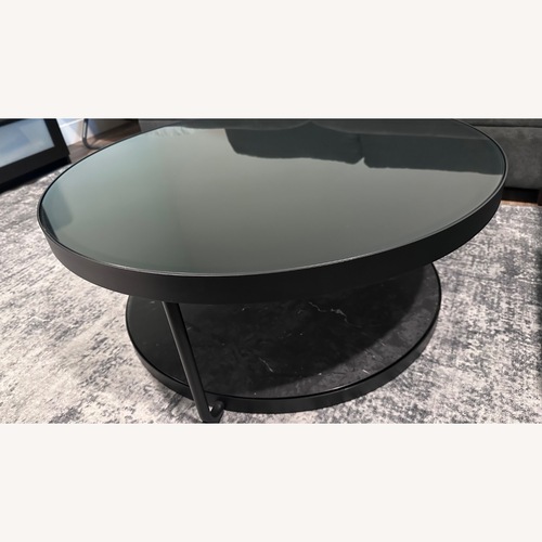 Used IKEA FRÖTORP Black Marble Coffee Table for sale on AptDeco