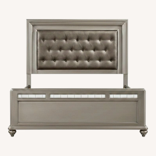 Used Glam King Size Bed With Tufted Headboard for sale on AptDeco