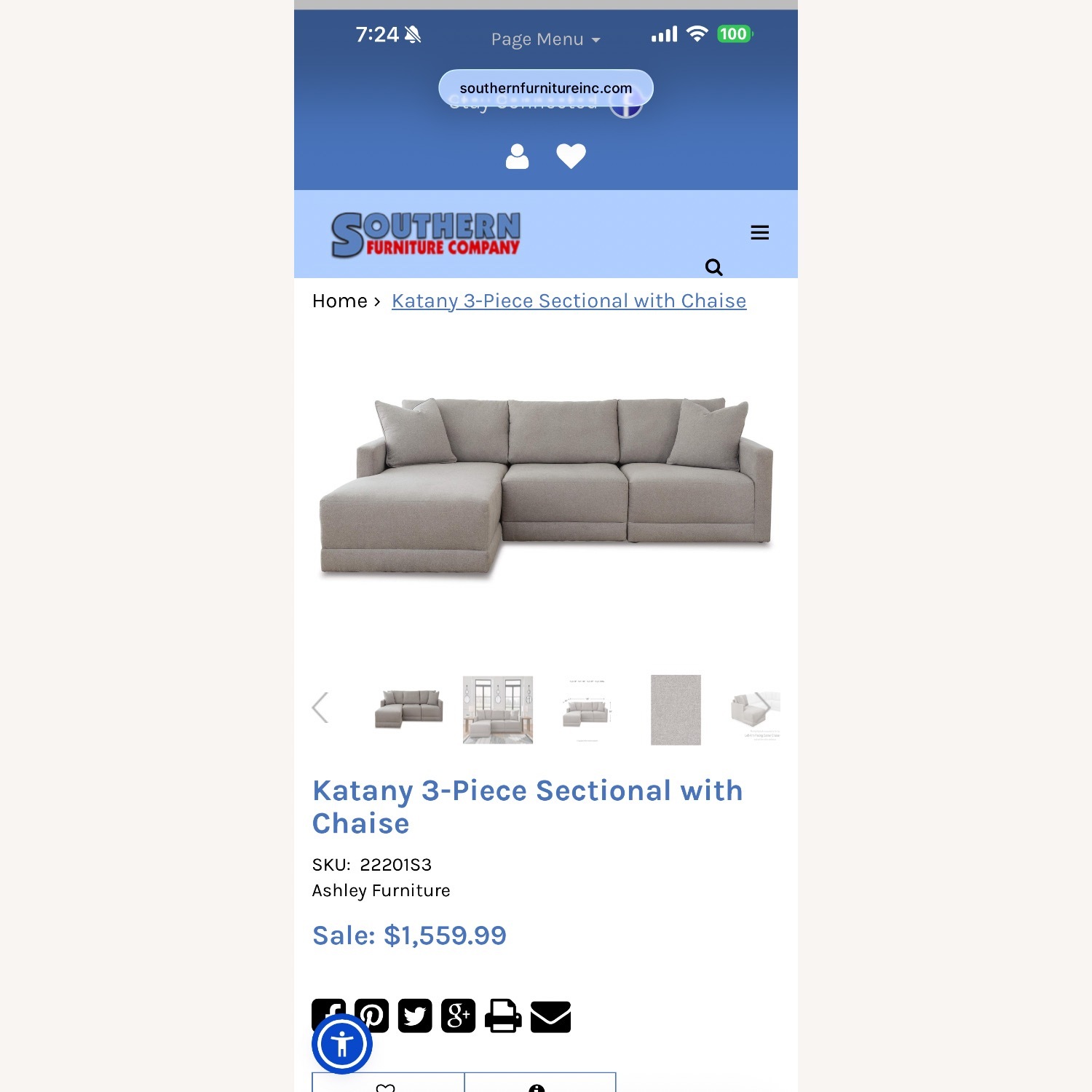 Ashley Furniture Katany Light Gray 3+ Piece Sectional - image-5