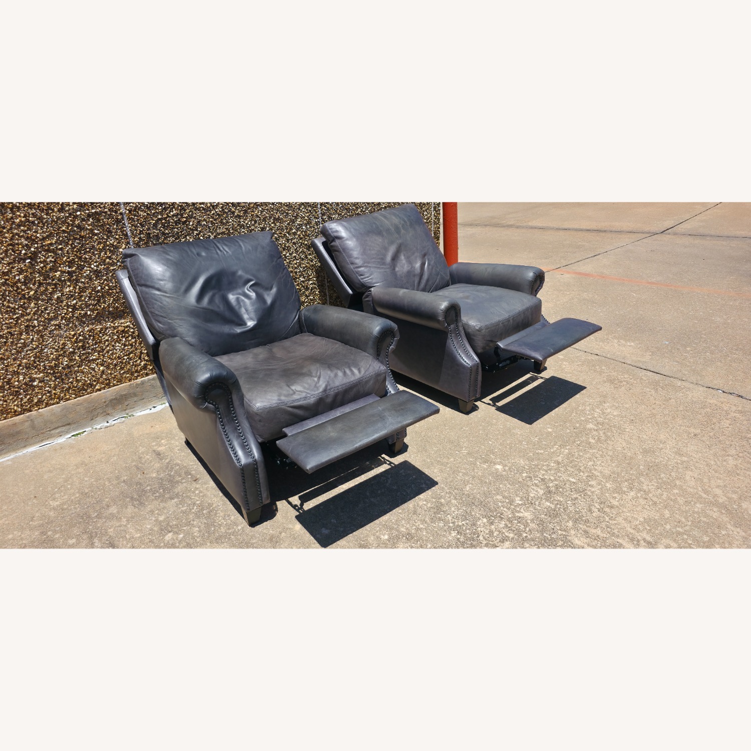 Pottery Barn James Roll Arm Leather Recliner - image-2