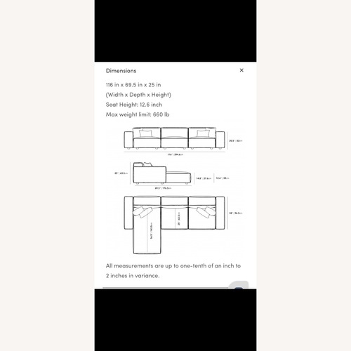 Used Rove Concepts Porter Sectional in Alesund Felt for sale on AptDeco